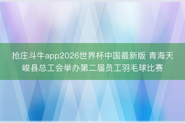 抢庄斗牛app2026世界杯中国最新版 青海天峻县总工会举办第二届员工羽毛球比赛