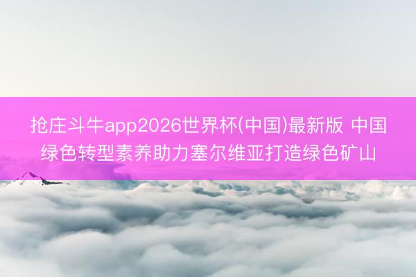 抢庄斗牛app2026世界杯(中国)最新版 中国绿色转型素养助力塞尔维亚打造绿色矿山